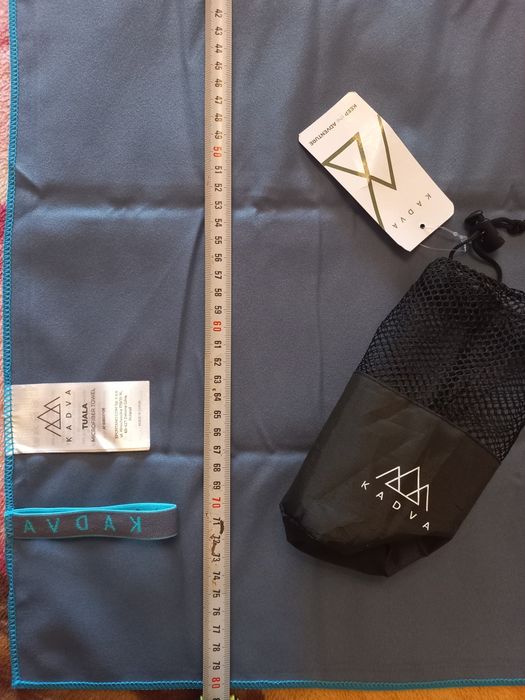 Полотенце микрофибра 80х60 супервпитывающее легкое синее