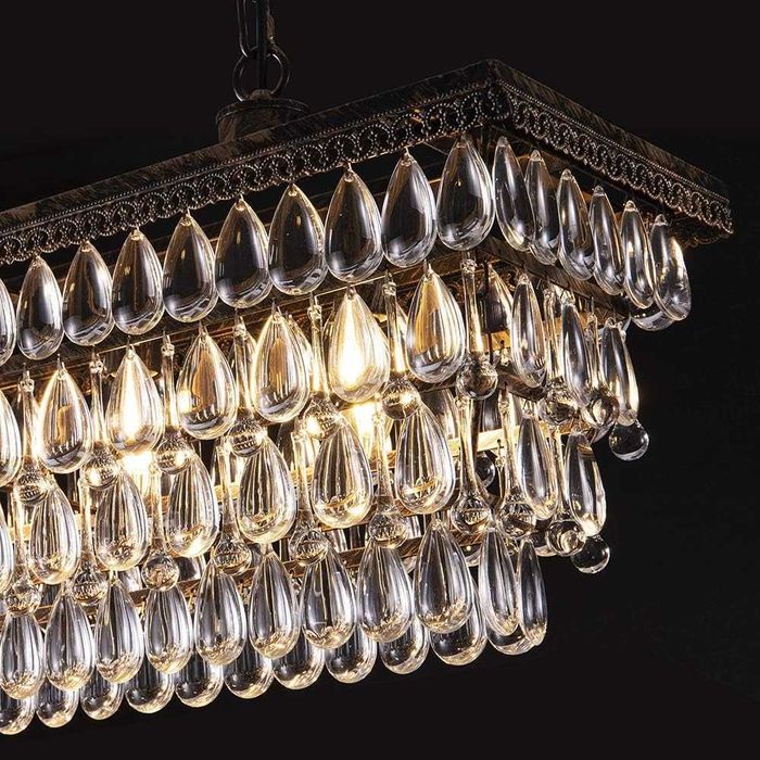 Kryształowy żyrandol w stylu vintage retro 76 cm lampa wisząca Wellmet