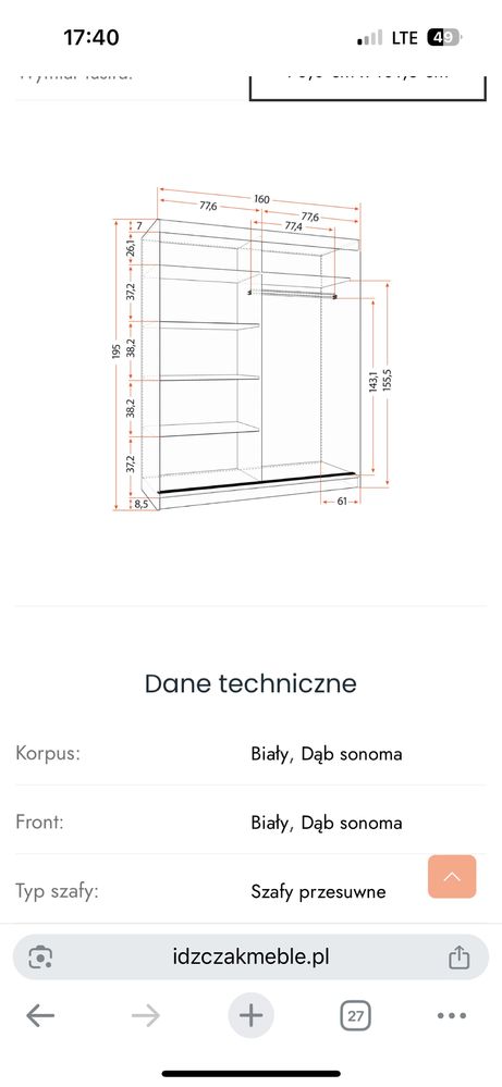 Szafa na ubrania