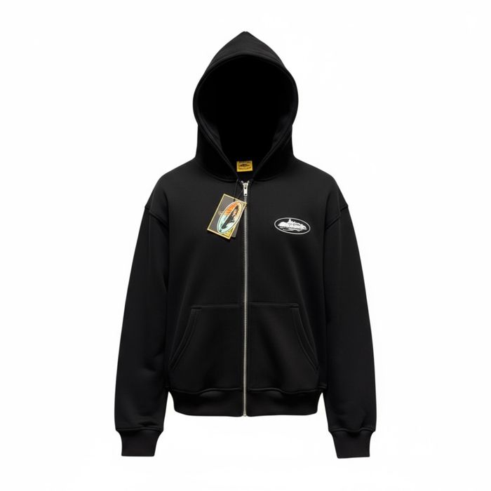 Зипка Corteiz Зип Худи Кортез Оверсайз Кофта Черная Теплая