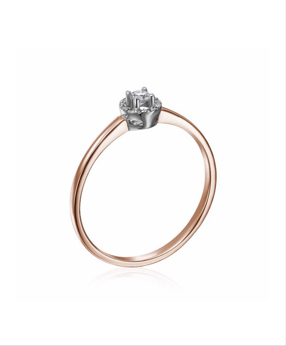 Кольцо из красного золота 585 пробы с бриллиантами