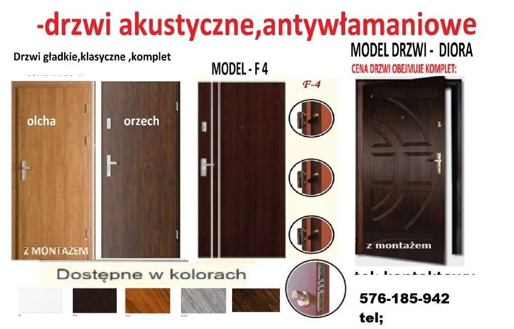 Drzwi z MONTAŻEM wejściowe do mieszkania.ZEWNĘTRZNE drewniane-metalowe