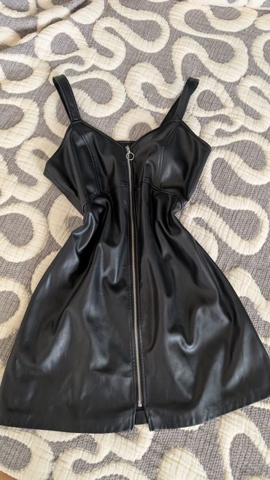 Шкіряний сарафан сукня