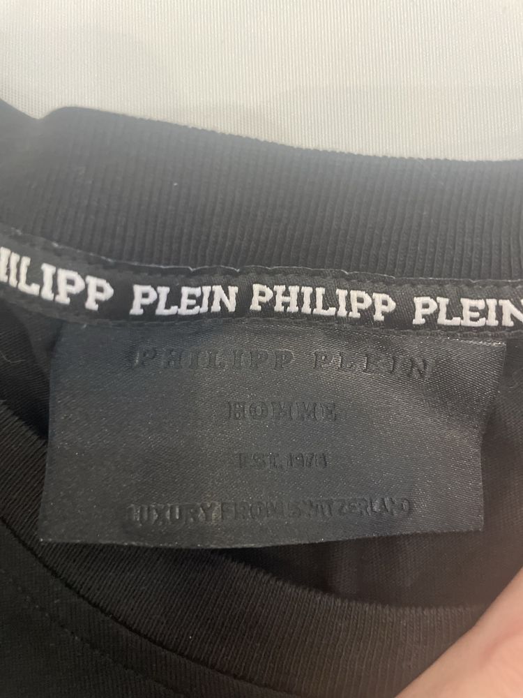 Черная мужская футболка Philipp plein