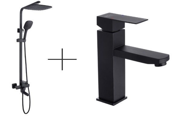 Душова система Kroner Kubus - SCH063 + змішувач для умивальника Kroner