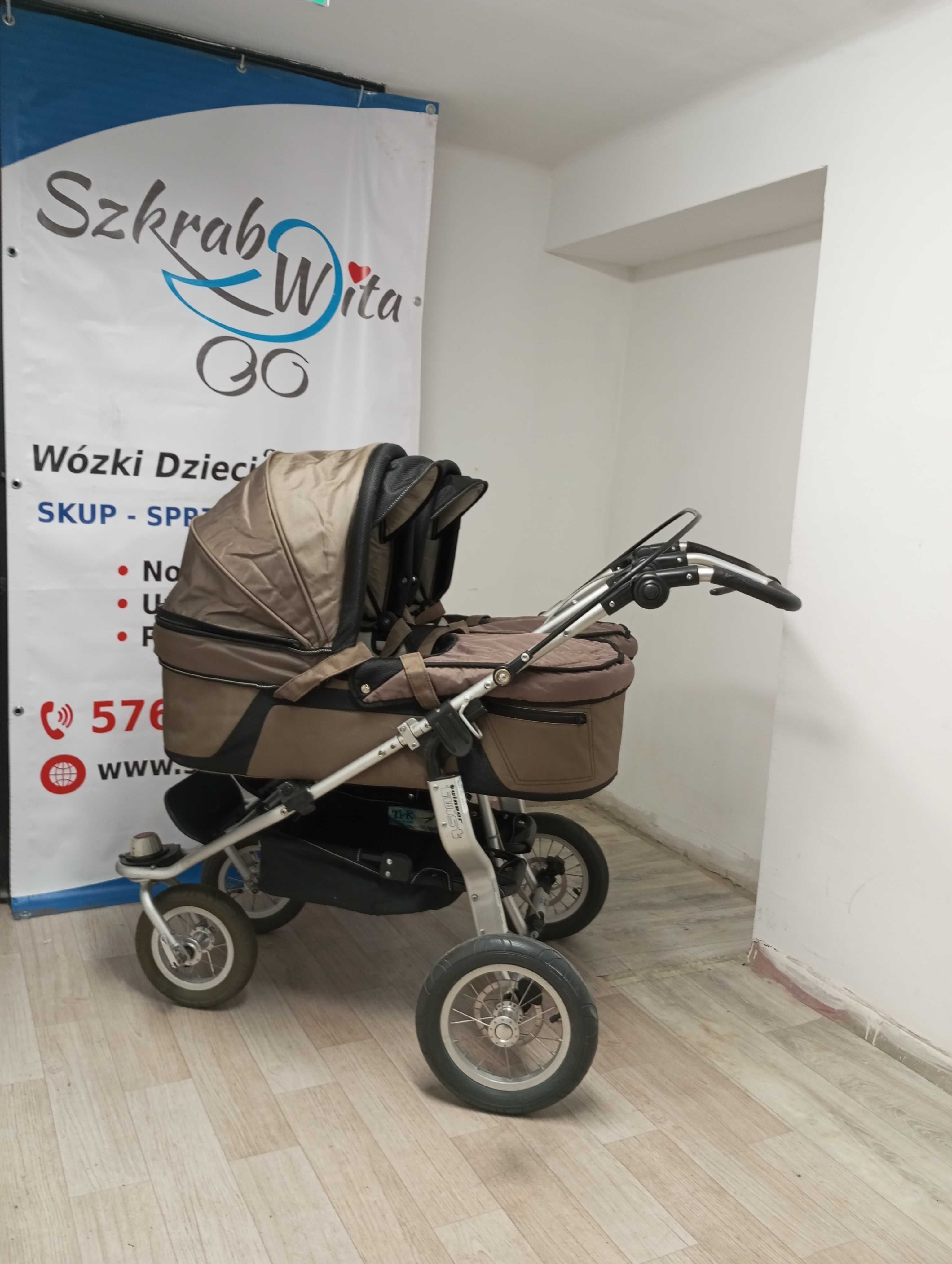 szkrabwita.pl wózek obok siebie dla bliźniaków TFK 2w1 GWARANCJA