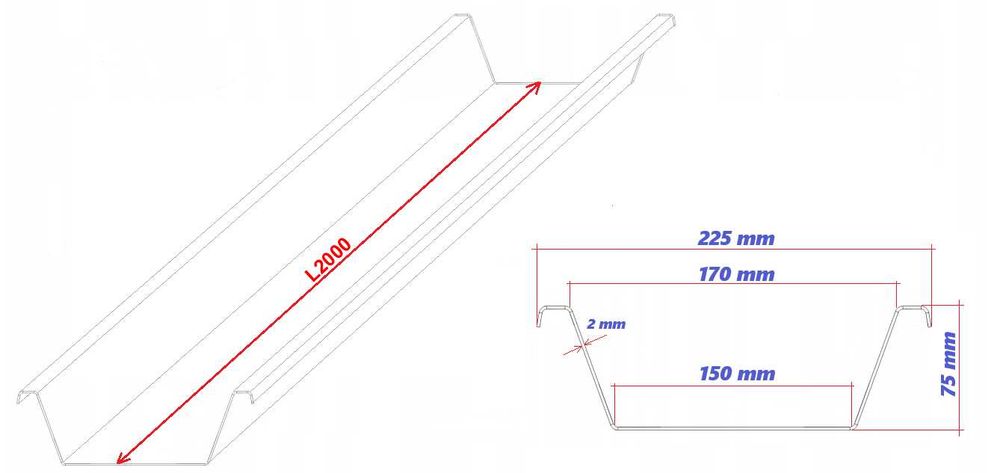Belka na światła rynna świateł - przyczepa rolnicza