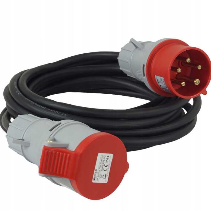 PRZEDŁUŻACZ SIŁOWY 5x2,5 10m 16A 400V Gruby Elastyczny - WYPRZEDAŻ