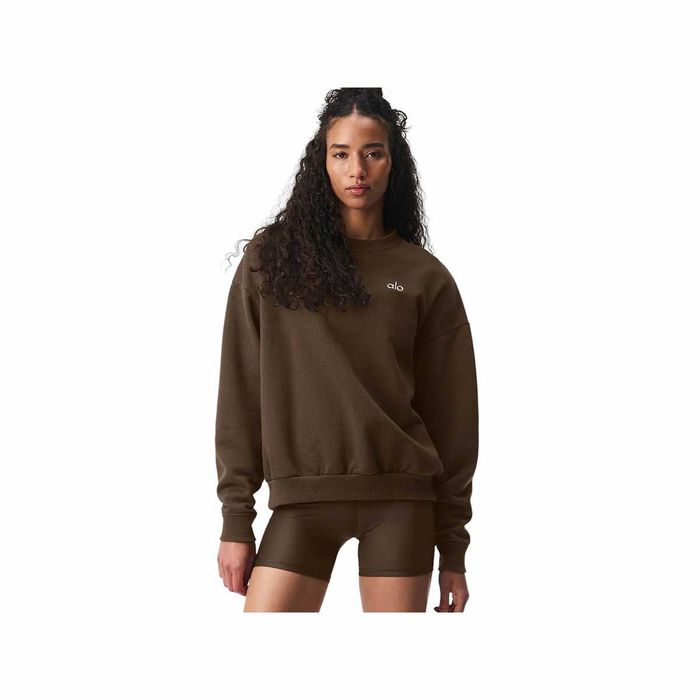 Світшот Alo Yoga Accolade Crew Neck Pullover Silver Logo Espresso