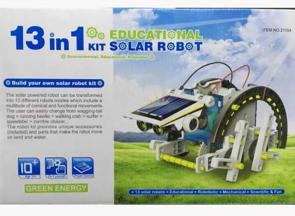Конструктор робот на солнечных батареях Solar Robot 13 в 1