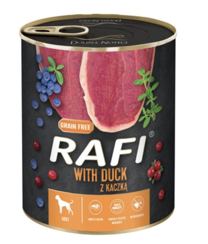 Rafi mokra karma dla psa  z kaczką10x 800 g