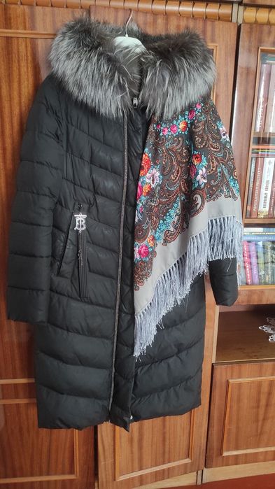 Тепле пальто пуховик 48