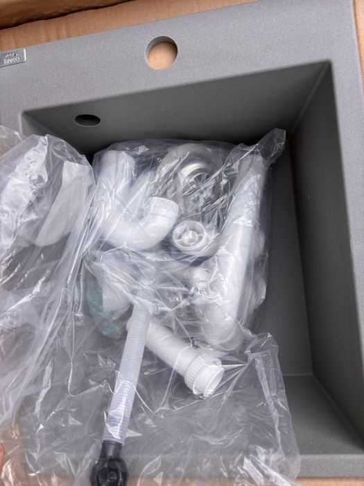 Zlew zlewozmywak granitowy 48x39 cm z syfonem