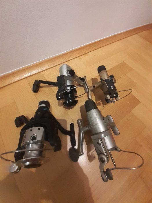 4 kołowrotki wędkarskie