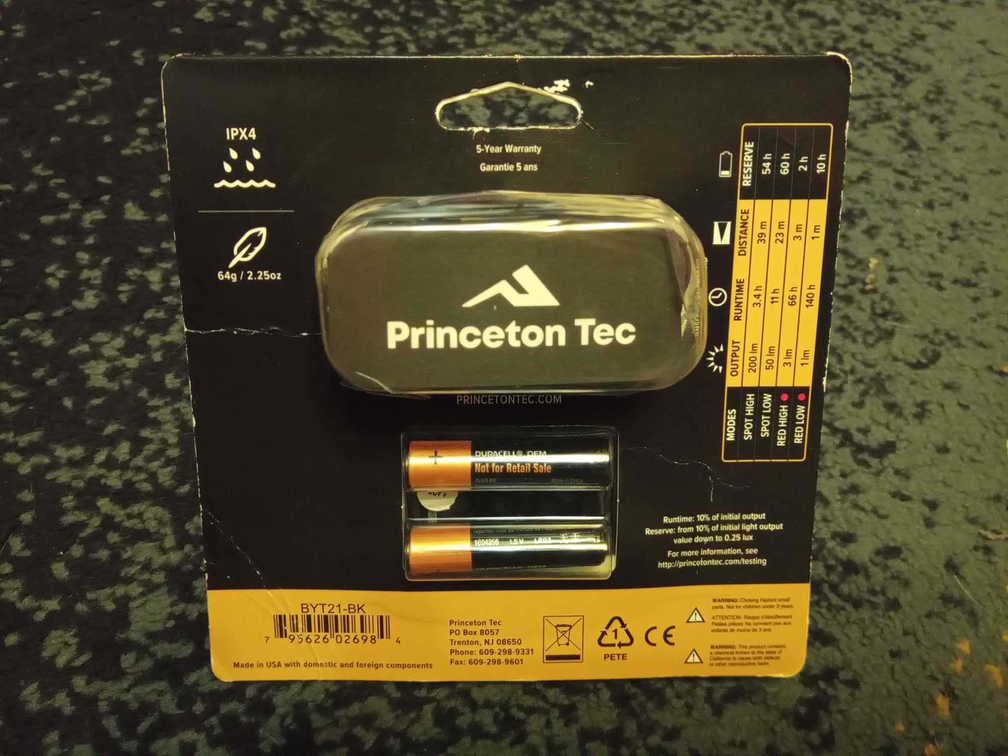 Тактичний налобний ліхтар Princeton Tec Byte LED