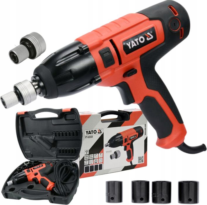 YATO Elektryczny Klucz Udarowy do Kół 450W 450Nm 1/2” + 4 Nasadki