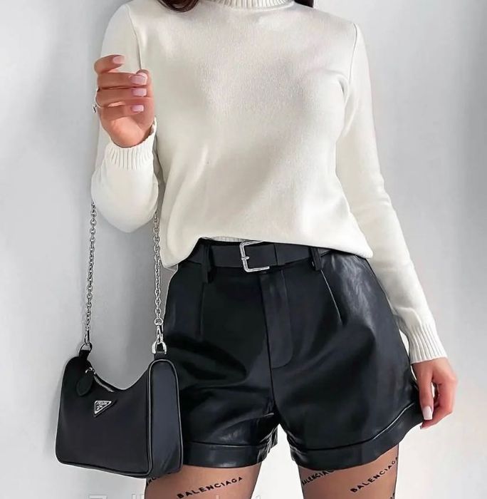 Жіночі шорти екошкіра еко шкіра шорти