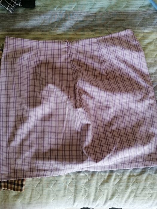 Saias xadrez Rosa e beje