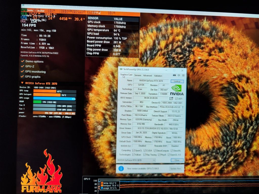 Відеокарта MSI RTX 3070 Suprim X 8gb