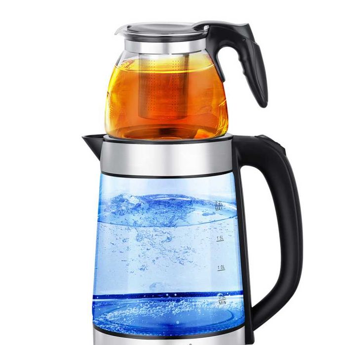 Електрочайник з заварником 2 л чайник електричний +заварник 2в1