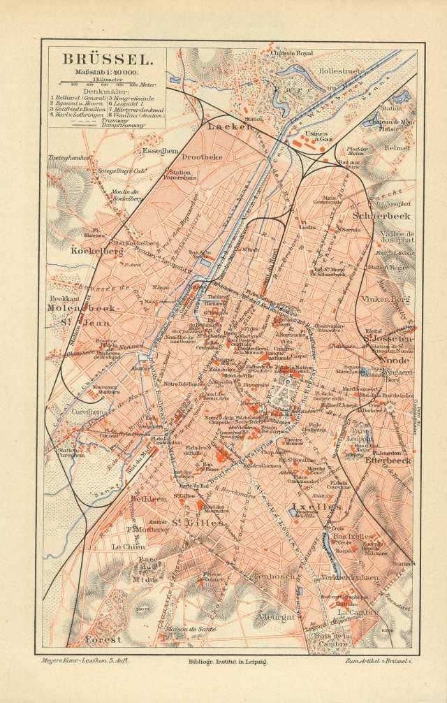 Oryginalny,  stary XIX w. plan miasta