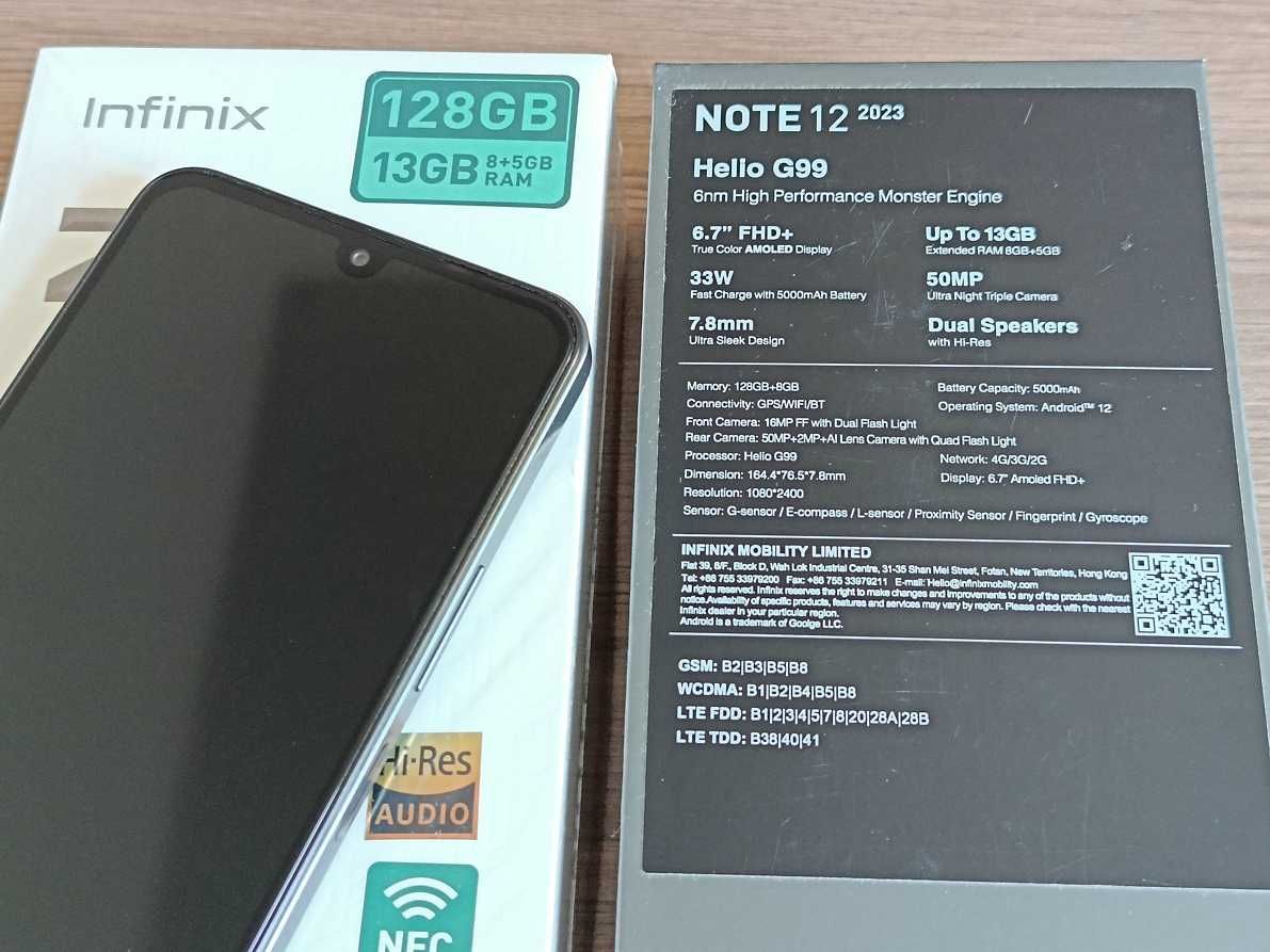 Smartfon INFINIX 12 8/128 GB - bdb stan!