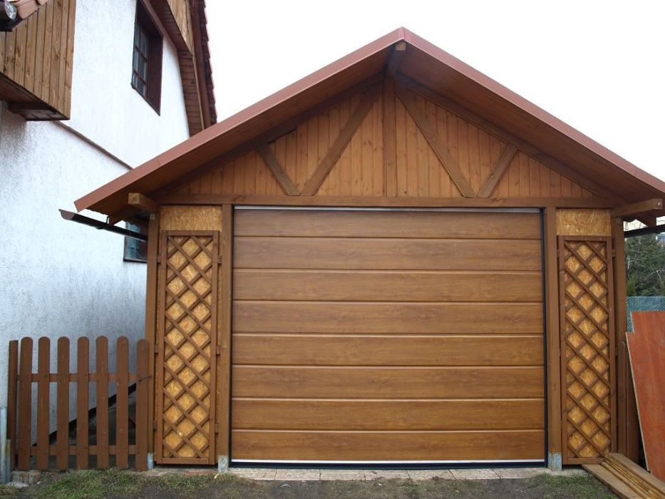 3,5 x 3 m, Złoty dąb, Orzech, Mahoń, Drzwi garażowe, brama garażowa