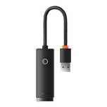 Baseus Lite Series adapter Usb Typ A - Rj45 gniazdo Lan 100Mbps czarny