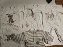 Super zestaw śpiochy i koszulki niemowlęce 5 sztuk