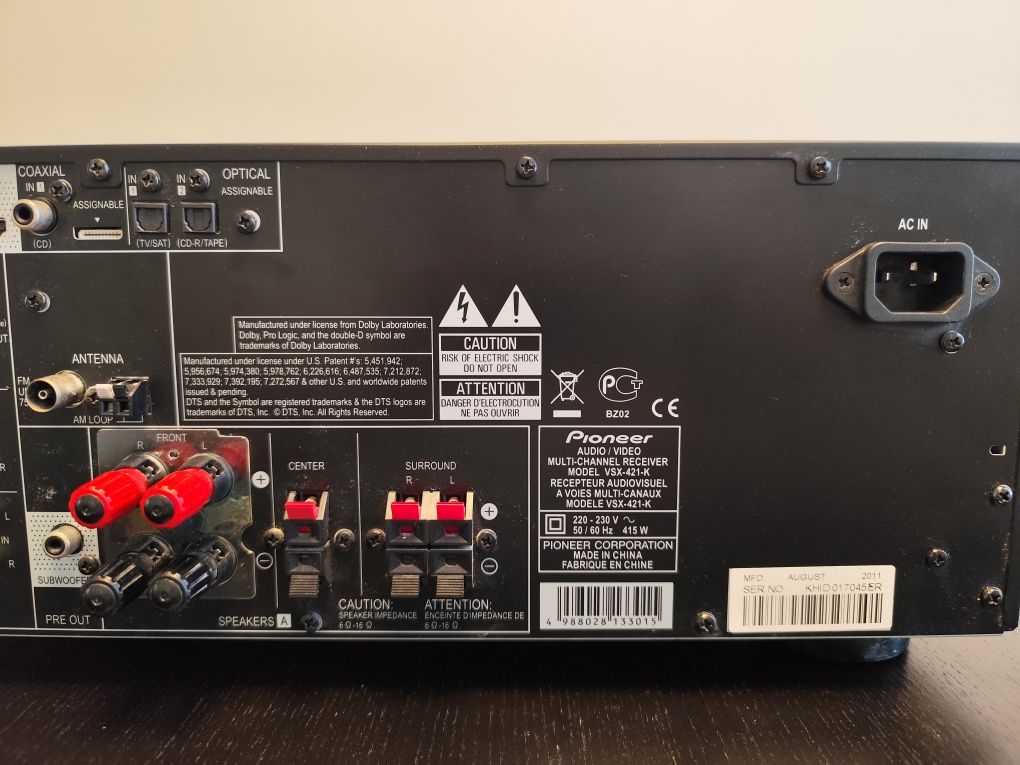 Amplituner Pioneer VSX-421 uszkodzony na części