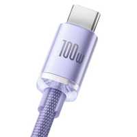 Kabel Baseus Crystal Shine USB Typ A - Typ C 100W 1,2m - Purpurowy