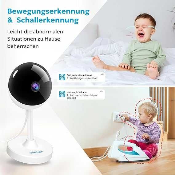 Kamera, niania z kamerą, 2,4 GHz, kamera monitorująca wewnątrz, Wi-Fi