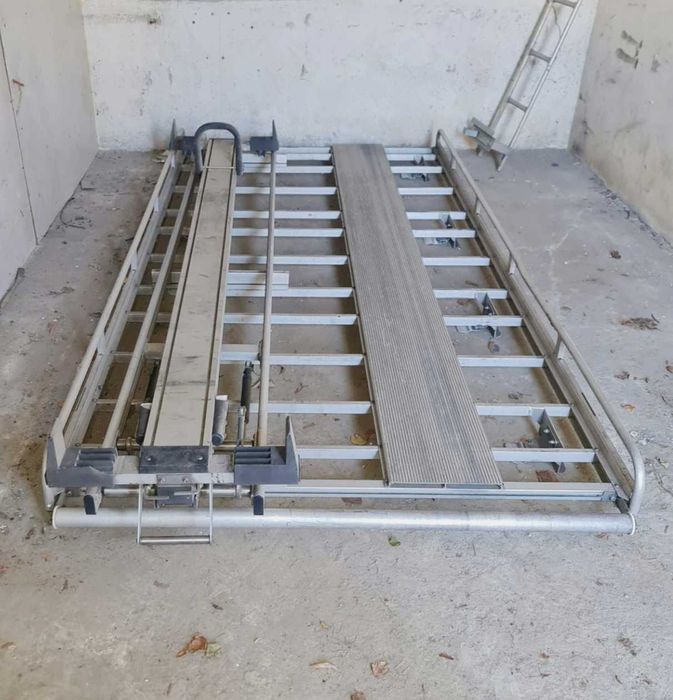 Bagażnik dachowy/platforma + drabinka na busa, Aluminiowy długi