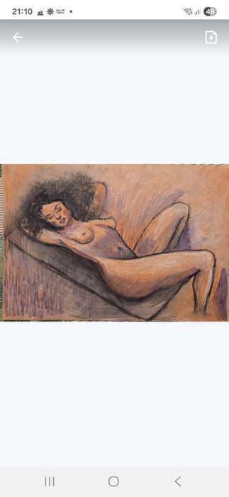 Akt kobieta pastel A4