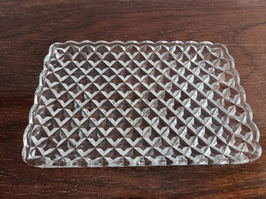 Tabuleiro vintage vidro grosso