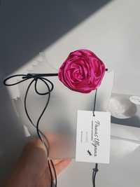 Фуксія рожева Троянда чокер квітка на шию 6,5на 7см