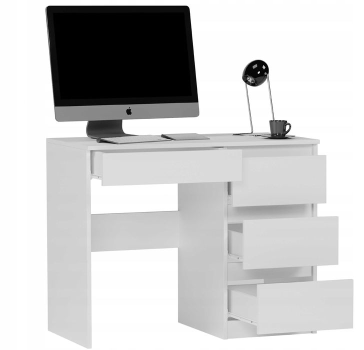 NOWE Biurko Białe Do Biura Dla Dzieci Gamingowe Stolik 96 x 50 x 77 cm