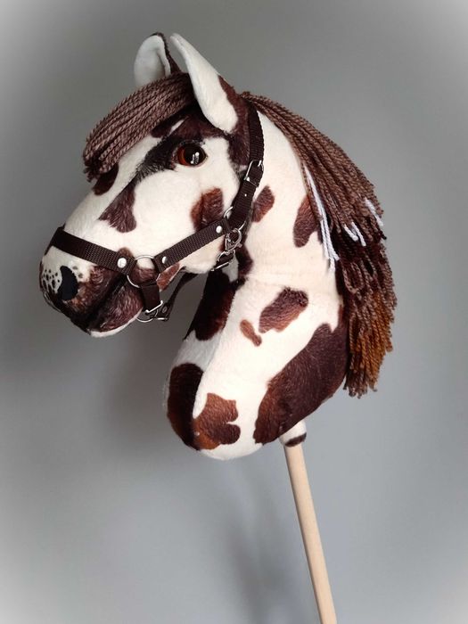 Hobby Horse srokaty, Apalloosa, duży, z kantarem, jakość Premium