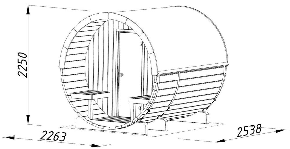 Sauna ogrodowa beczka, świerk skandynawski