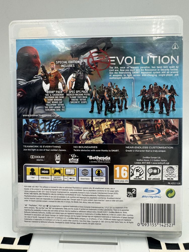 Brink Special Edition Ps3 Gwarancja
