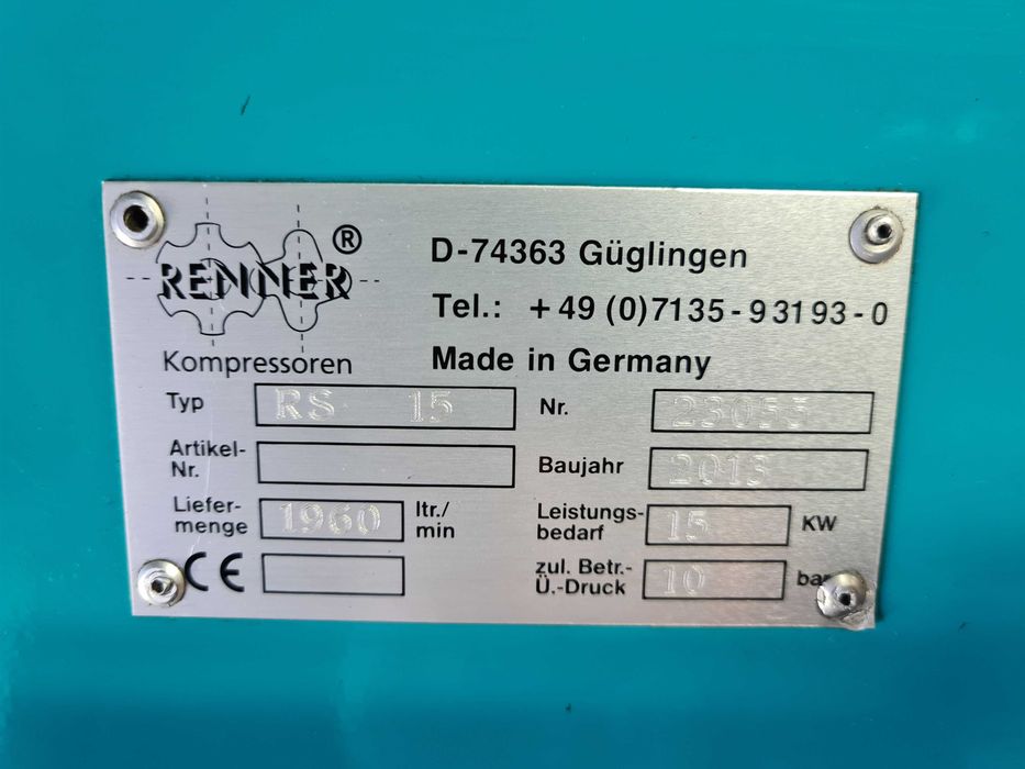 Kompresor śrubowy RENNER RS 15 15 kw, Falownik