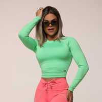 Cropped Carmel Manga Longa Verde Neon