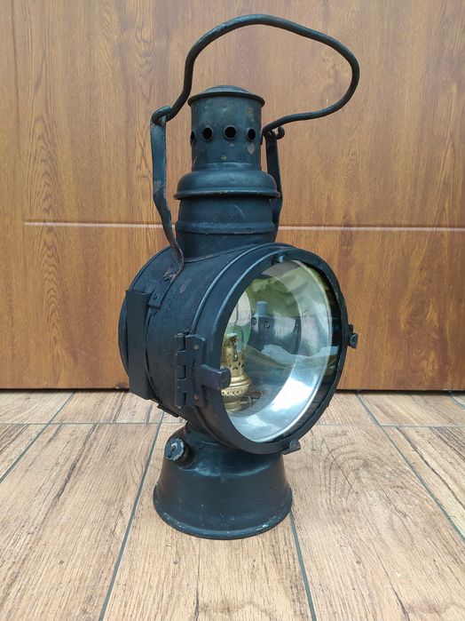 Lampa kolejowa naftowa sygnowana S. Wuppertal
