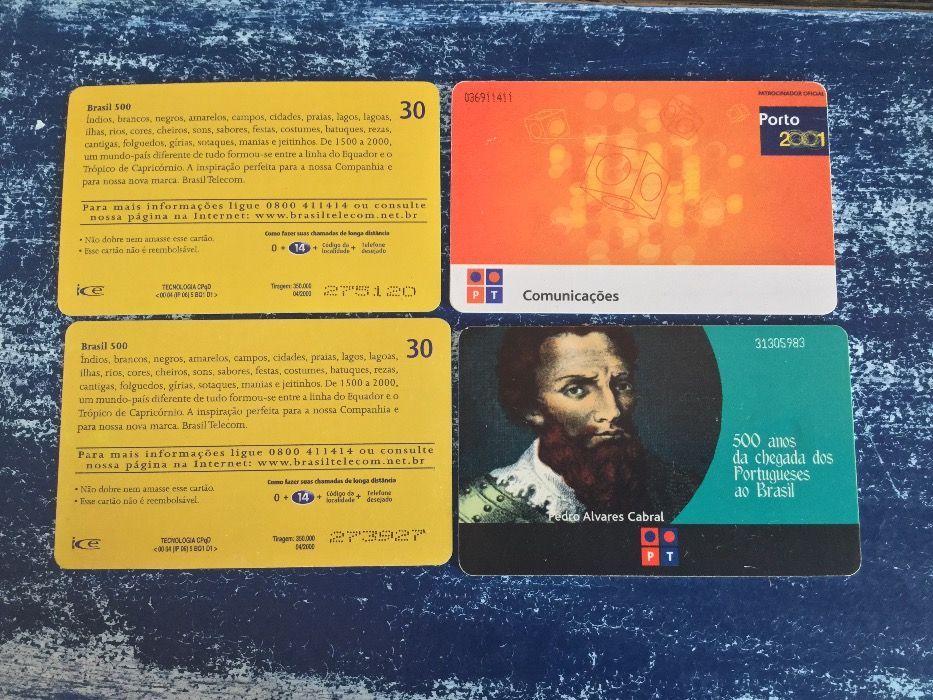 04 cartões telefónicos.