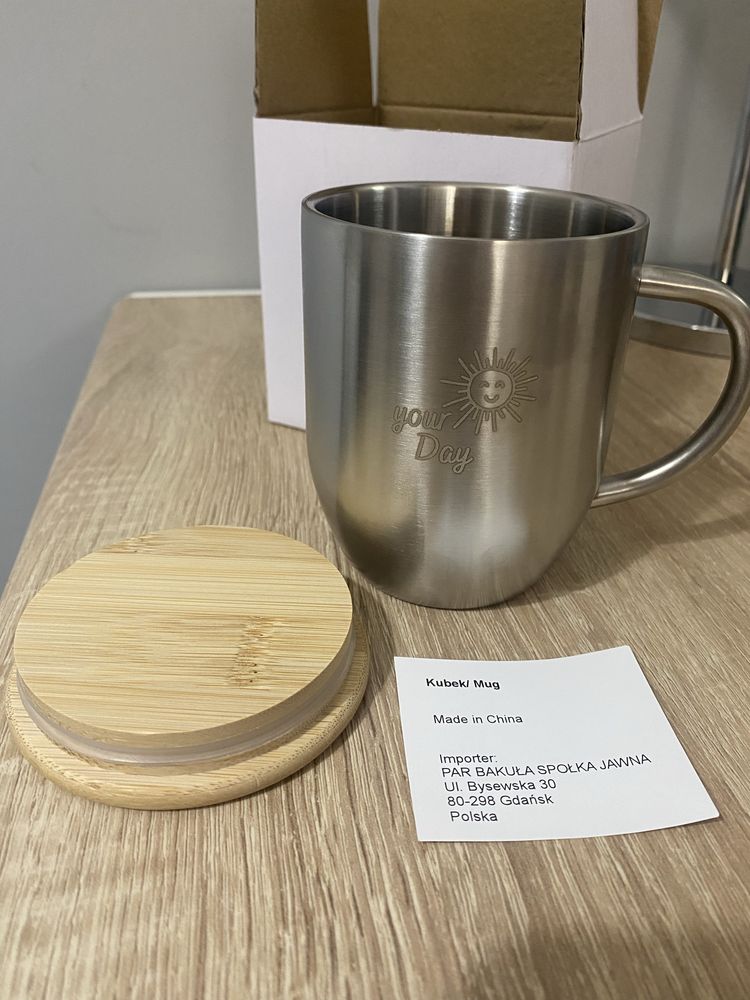 Kubek stalowy z przykrywką 350 ml