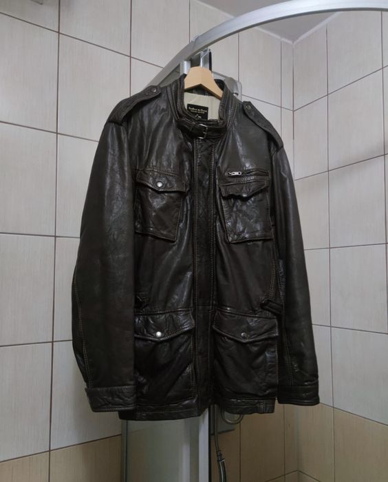 płaszcz kurtka XL płaszczyk Tailor & Sons brązowa kremowa ciemna  klas