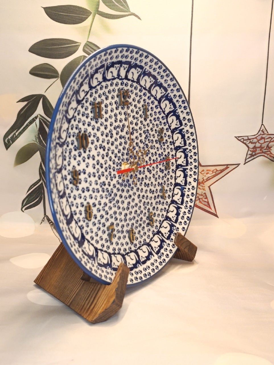 *Zegar wiszący ceramiczny ścienny 25 cm cichy ceramika Bolesławiec