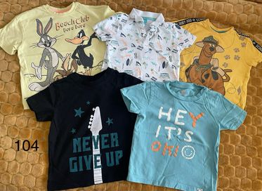 Zestaw koszulek chłopięcych 104 - 5 sztuk t-shirty dla chłopczyka