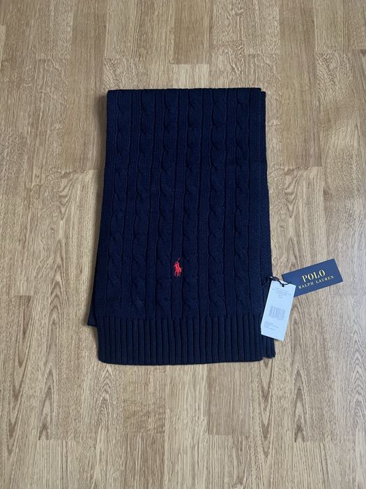 Polo Ralph Lauren, nowy, oryginalny szalik unisex , granatowy