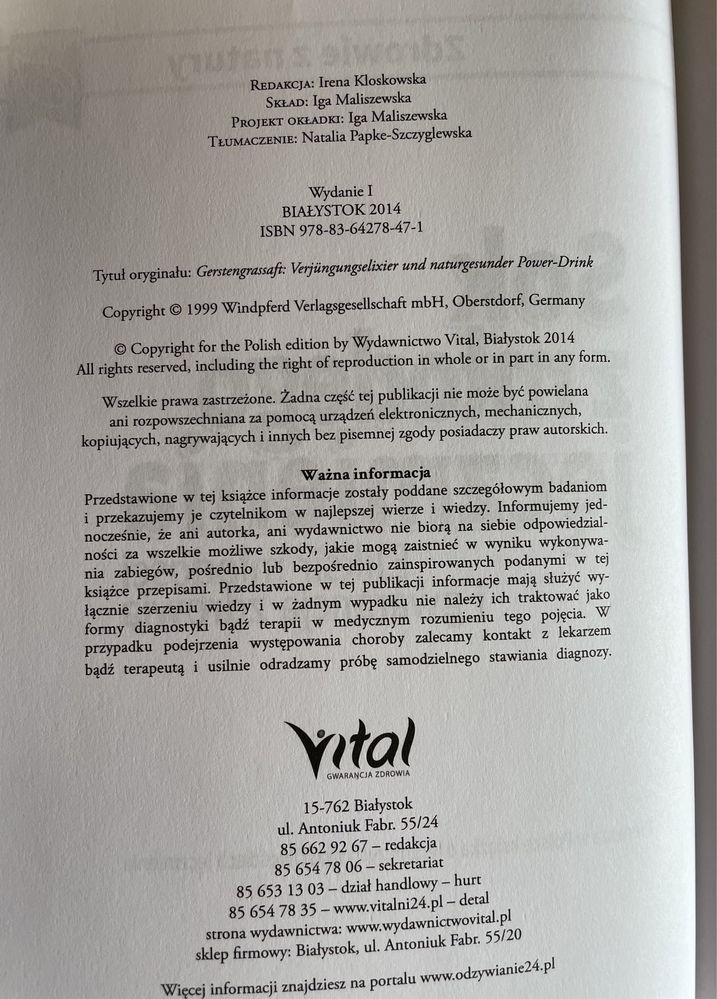 Sok z młodego jęczmienia Barbara Simonsohn